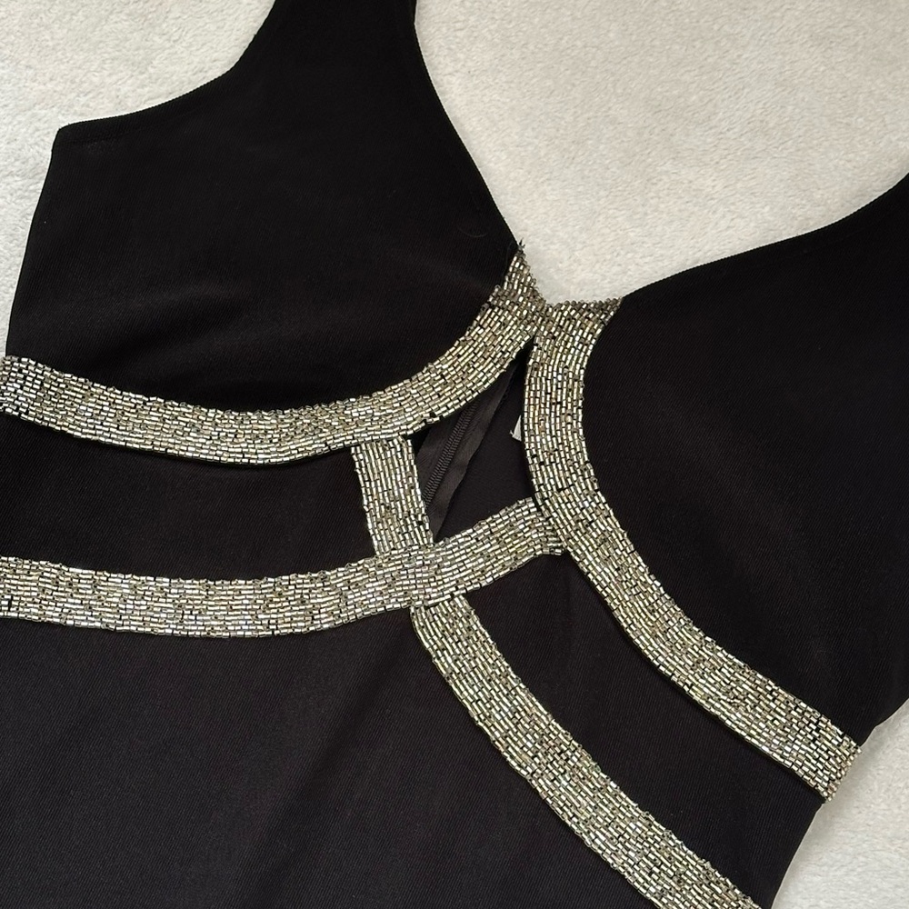 Adrianna Papell Evening | Sleeveless Bodycon Embellished Maxi Dress | Size 8